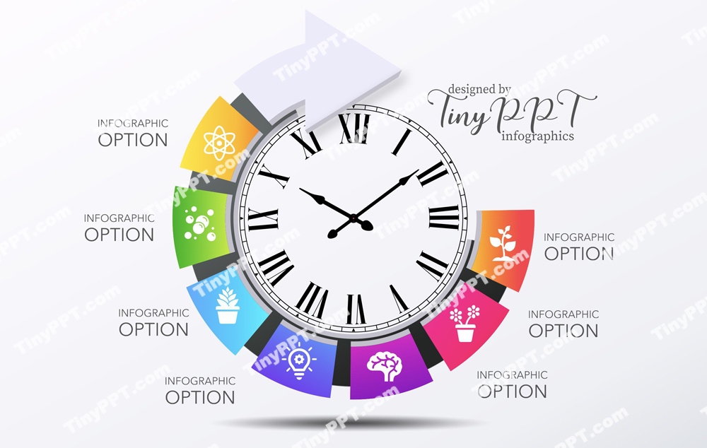 Wheel Process With Arrows And Clock